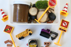 Construction Zone Mini Playdough Sensory Kit